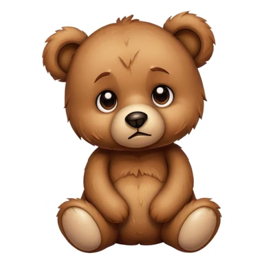 Sad teary eyed teddy bear sitting sticker