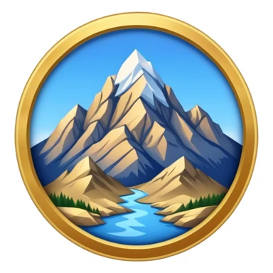 military badge with a mountain on it sticker