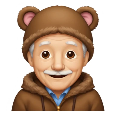  bear costume old men sticker