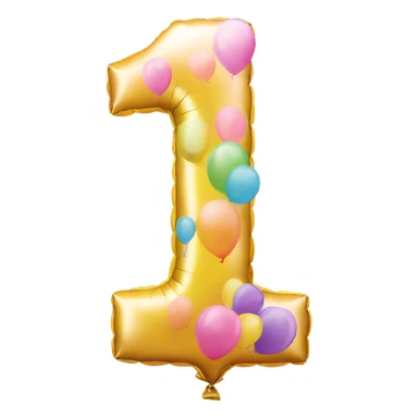 first birthday balloon  sticker