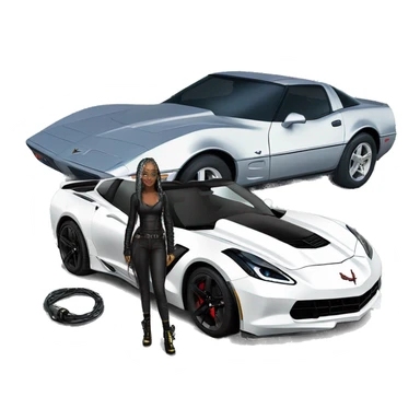 cyber punk next to corvette sticker