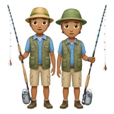father and son fishing full body sticker