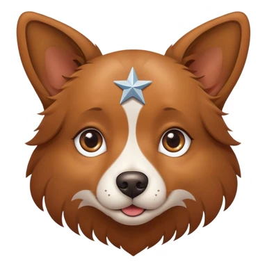 dog with star eye sticker