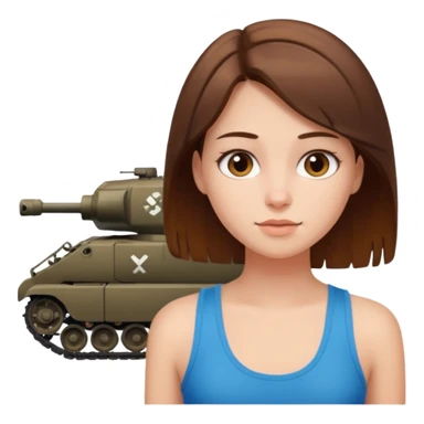 Brown haired girl with tank top on  sticker