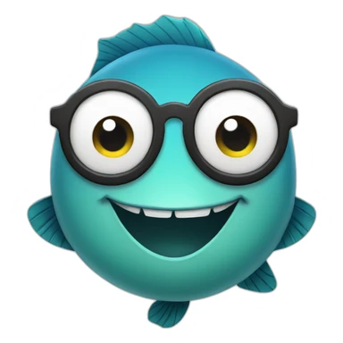 fish with glasses sticker