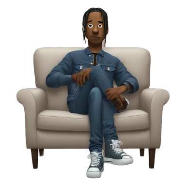 Travis Scott on a couch sticker