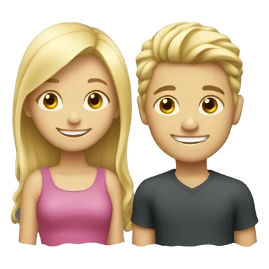 blonde girl and boy smile sticker