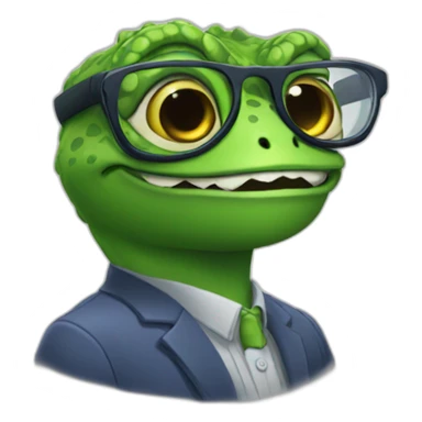 Nerdy cartoon geko sticker