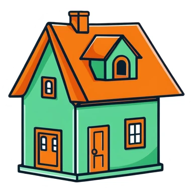 penny coin cut open revealing a cute little character living inside, penny interior decorated like a tiny house with furniture sticker