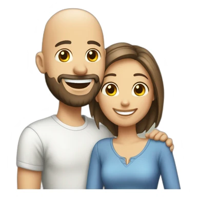 Happy-secret-couple-bald-guy-with-beard-pixie-haired-girl sticker