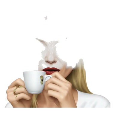 Kate moss drinking tea sticker