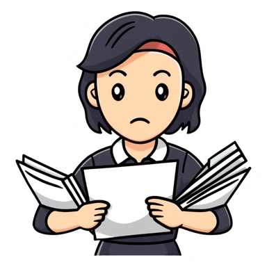 stressed teacher woman with papers sticker