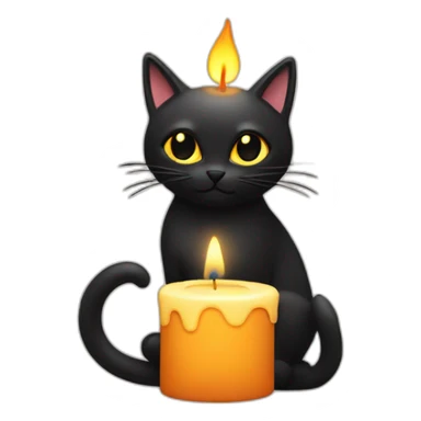 candle with a black cat sticker
