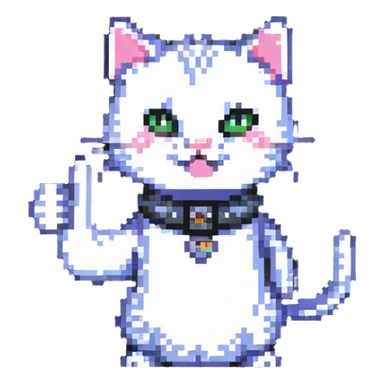 cat with a thumbs up sticker