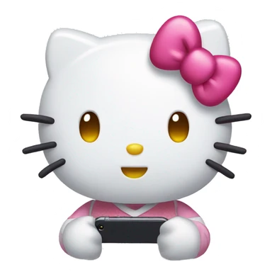 Hello kitty with an iphone sticker