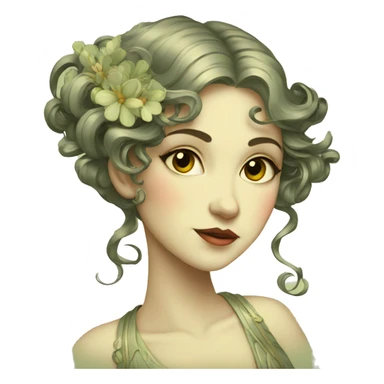 Art nouveau girl sticker