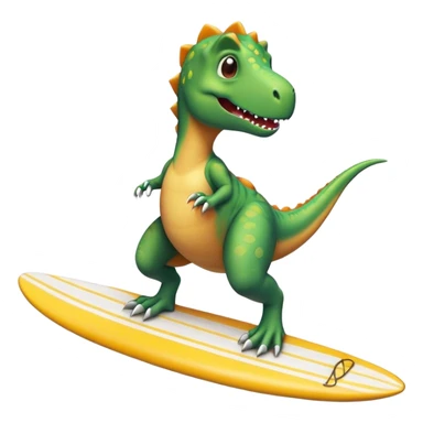 Dino on surfboard sticker