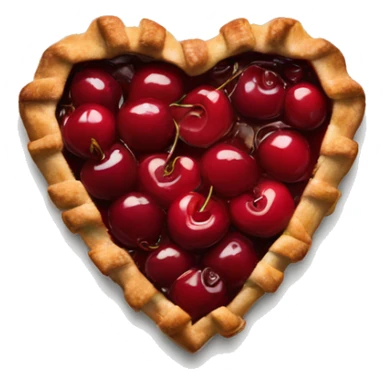 Heart-shaped cherry pie  sticker