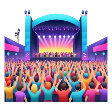 electronic music festival stage from air sticker