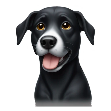 black dog with white shadow sticker