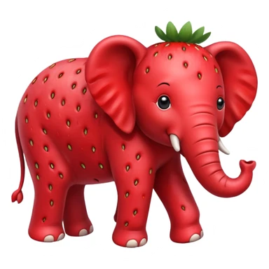 Elephant made of strawberry sticker