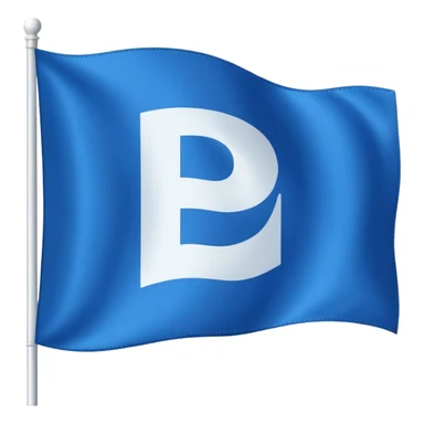 a blue flag with a white letter "P" in the middle sticker