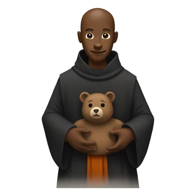 Black monk with bear sticker