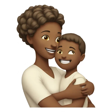 white mother with child sticker