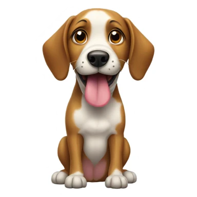 curious dog with tongue to the side sticker