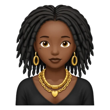 a pretty black girl with black pretty shoulder-length locs sticker