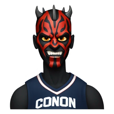 Darth maul in a UConn basketball jersey sticker