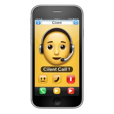 celular con llamada que diga "cliente 1" sticker