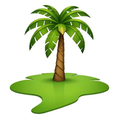 Palm Tree: flat body toony leafs flat floor sticker