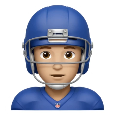College football player helmet in a royal blue color only face sticker