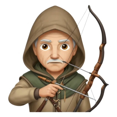 Archer âgé capuche position tir sticker