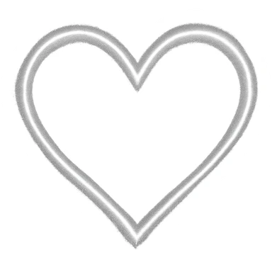 heart with a glowing graphite outline, digital illustration sticker
