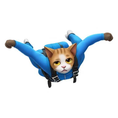 sad cat skydiving sticker