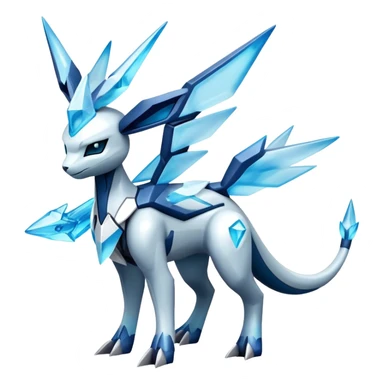 Futuristic Kyurem-Glaceon-dialga-hybrid, full body sticker