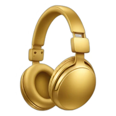 wireless all gold headphones icon sticker