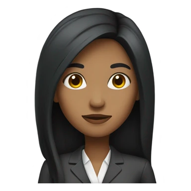 business woman long straight black hair sticker