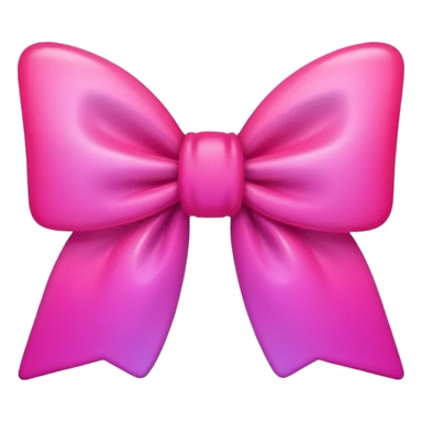 create an emoji for bow in neon pink color add outline in dark pink and colours should be gradient with bright neon sticker