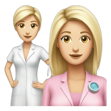 Posh-Radiologist-performing-breast-mammography-to-leni-klum sticker