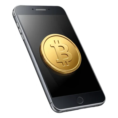 smartphone with a play button and a coin symbol sticker