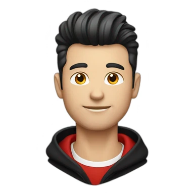 Man, quiff, red and black sweatshirt  sticker
