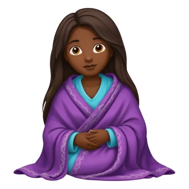 dark skin long haired woman with tucked blanket sticker