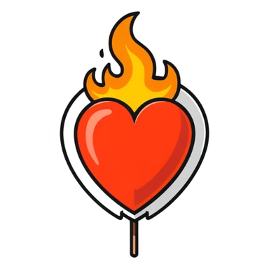 Burning heart sticker