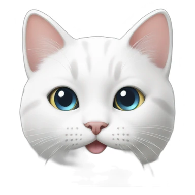 White cat gives a thumbs up sticker