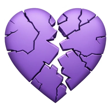 purple broken heart sticker