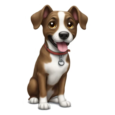 playful dog enjoying the outdoors brindle sticker