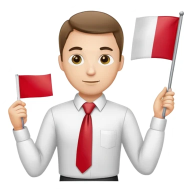 tie man polish flag sticker